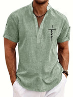 Leblanc™ | Camisa elegante de manga corta y cuello alto