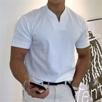 Camiseta de manga corta para hombre, estilo caballero de negocios
