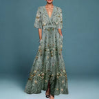 Hazel - Vestido envolvente floral exquisito