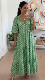 Vestido Maxi Verde Bohemio
