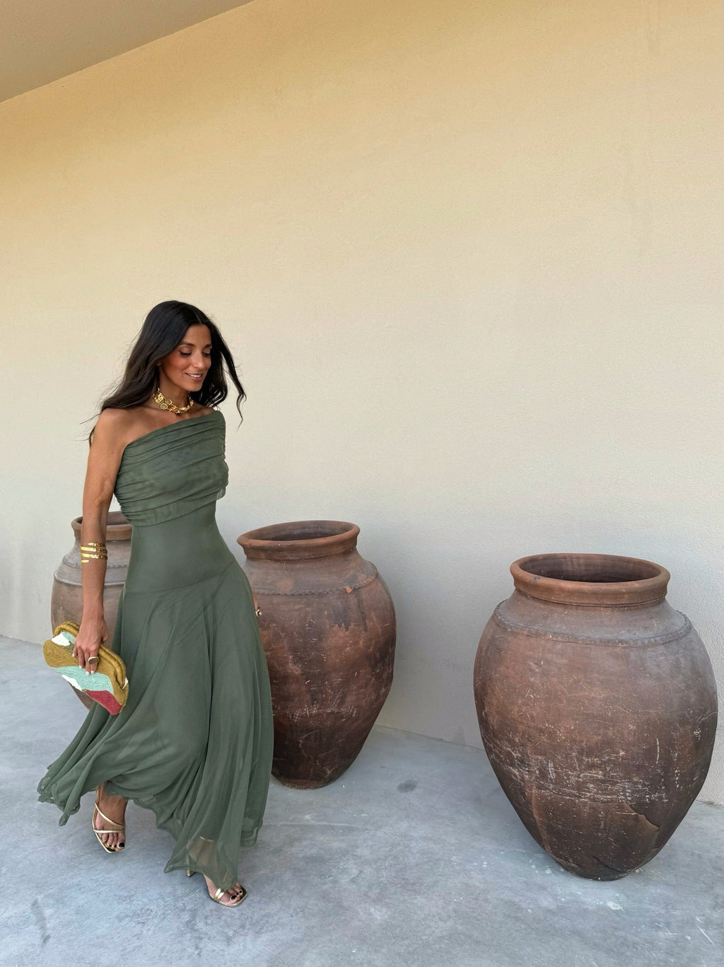 Sevilla | Vestido Maxi Verde Oliva