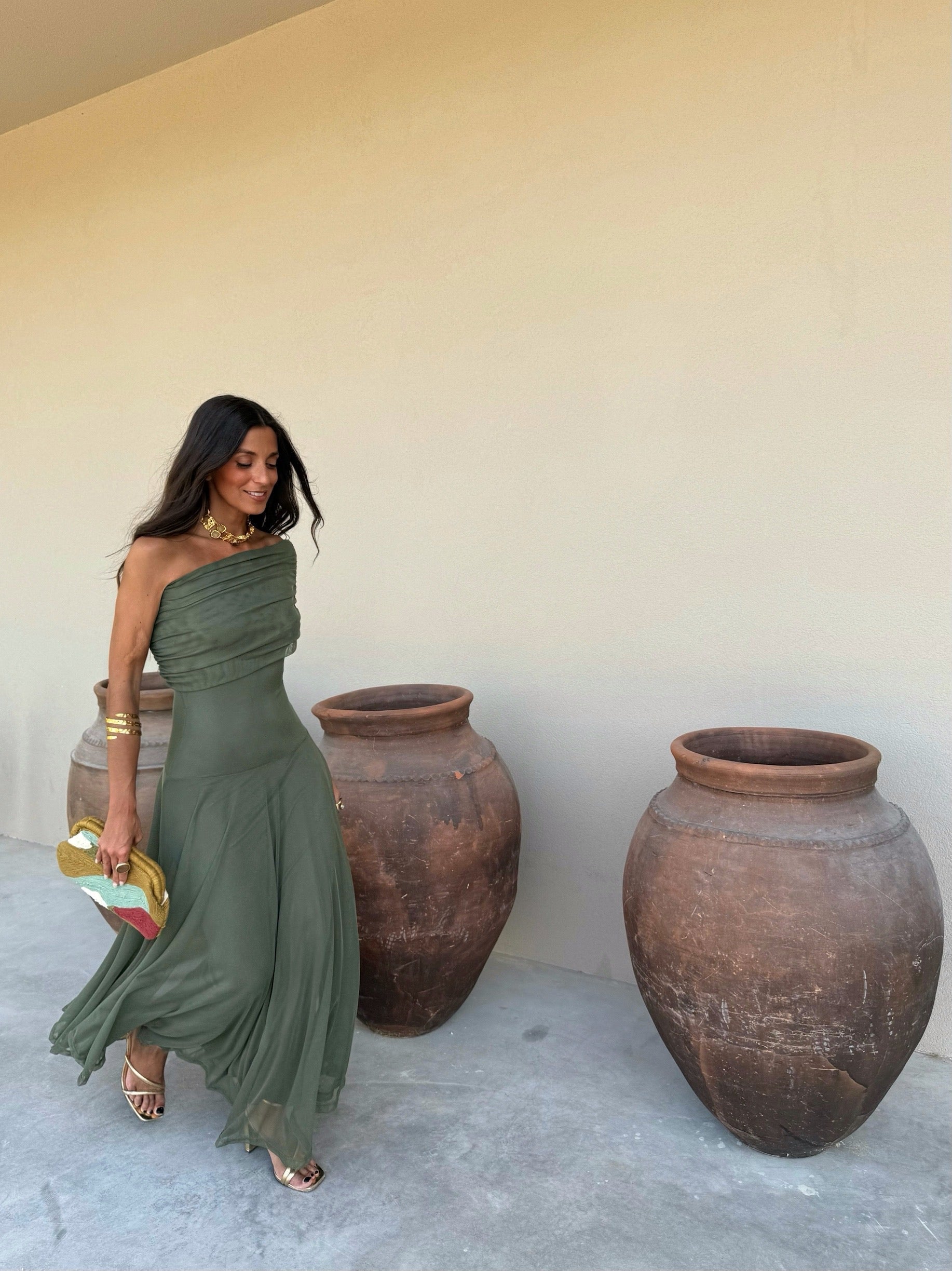 Sevilla | Vestido Maxi Verde Oliva