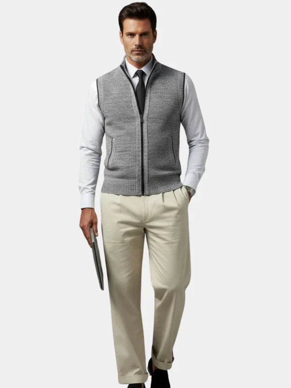 Chaleco elegante con cremallera completa - Viretti
