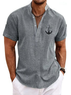 Leblanc™ | Camisa elegante de manga corta y cuello alto