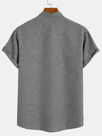 Leblanc™ | Camisa elegante de manga corta y cuello alto