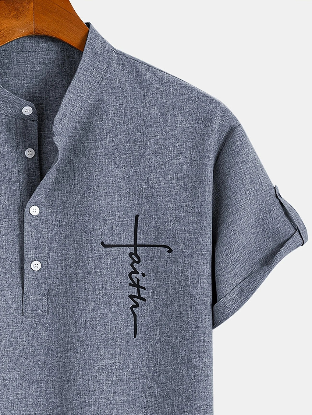 Leblanc™ | Camisa elegante de manga corta y cuello alto