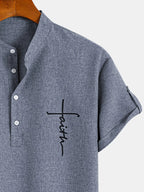 Leblanc™ | Camisa elegante de manga corta y cuello alto