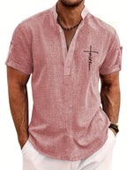 Leblanc™ | Camisa elegante de manga corta y cuello alto