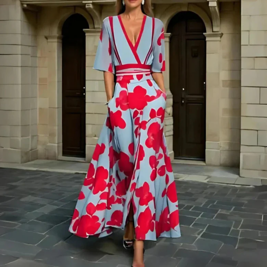 Michelle™ - Vestido elegante con estampado floral de encanto refinado