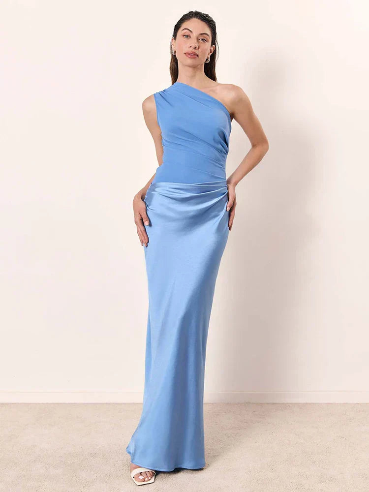 Luna™ | Vestido Maxi de Satén con apertura – Elegancia para la noche