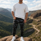 Pantalón utilitario resistente para hombre con múltiples bolsillos