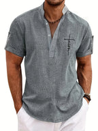 Leblanc™ | Camisa elegante de manga corta y cuello alto