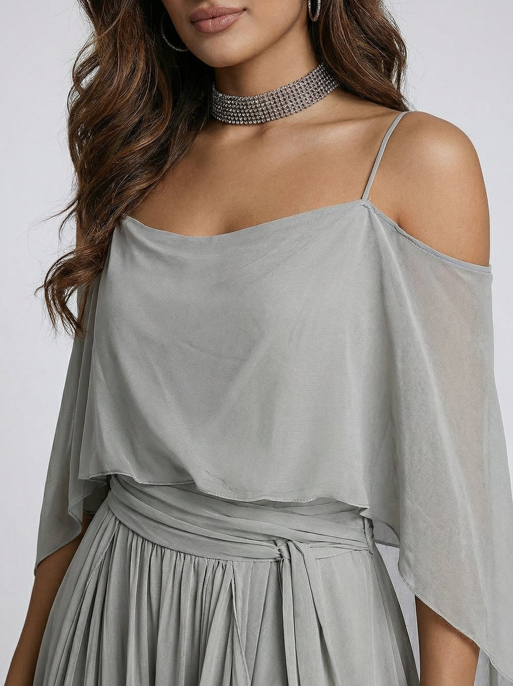 Isabela | Conjunto Fluido Gris con Top y Pantalón