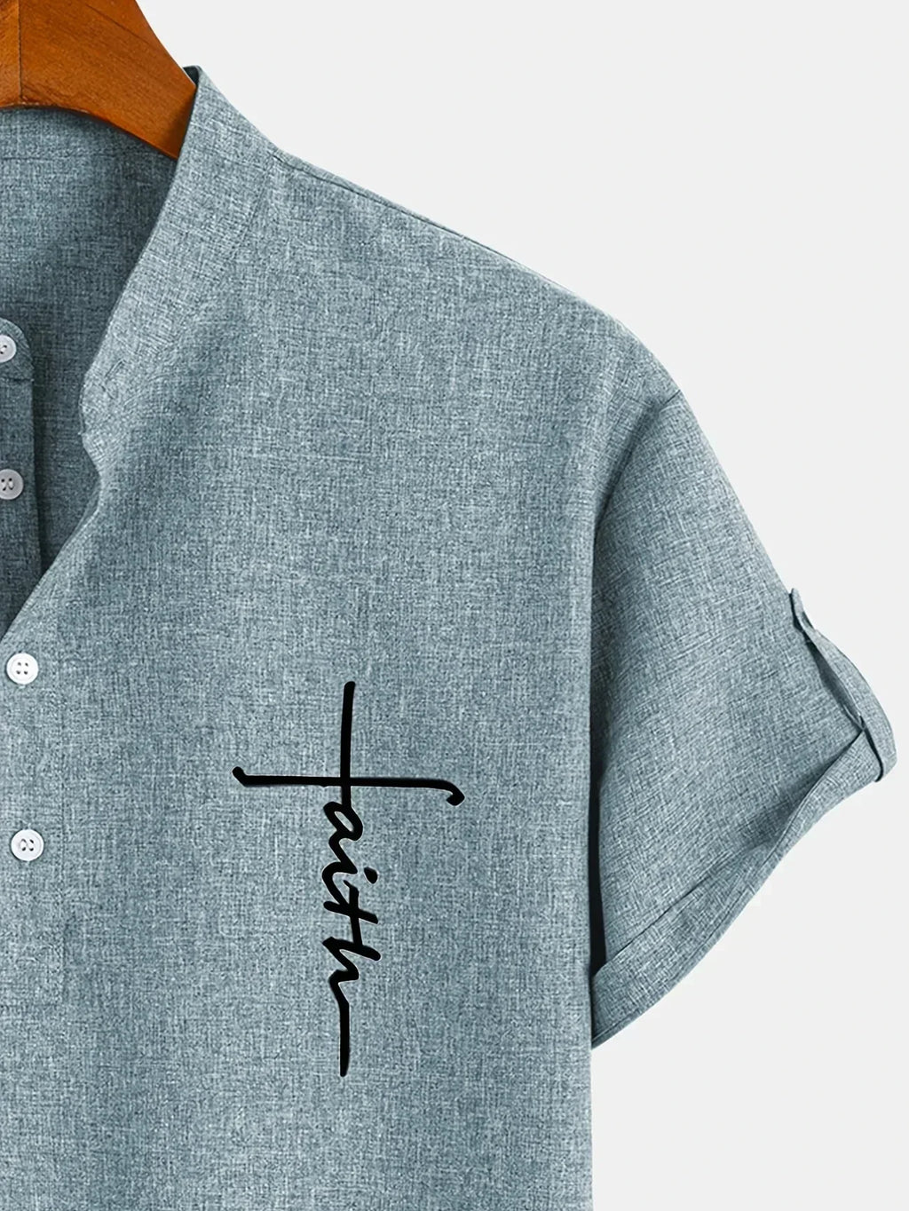 Leblanc™ | Camisa elegante de manga corta y cuello alto