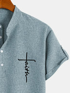 Leblanc™ | Camisa elegante de manga corta y cuello alto