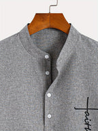 Leblanc™ | Camisa elegante de manga corta y cuello alto