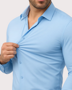 Camisa azul elastizada