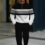 👕 ¡50% de descuento! 🔥 Conjunto para hombre con estampado gráfico – suéter y pantalón – estilo street casual, tela cómoda y combinación perfecta 👖