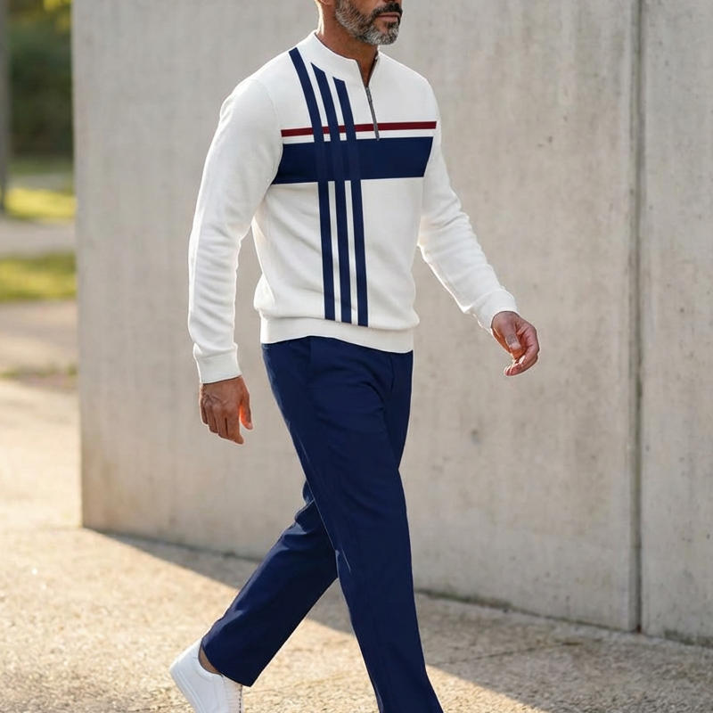 👕 ¡50% de descuento! 🔥 Conjunto para hombre con estampado gráfico – suéter y pantalón – estilo street casual, tela cómoda y combinación perfecta 👖